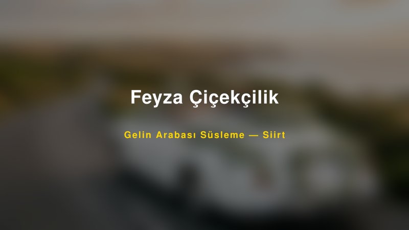Feyza Çiçekçilik ile Trend Gelin Arabası Yazıları ve Konseptleri